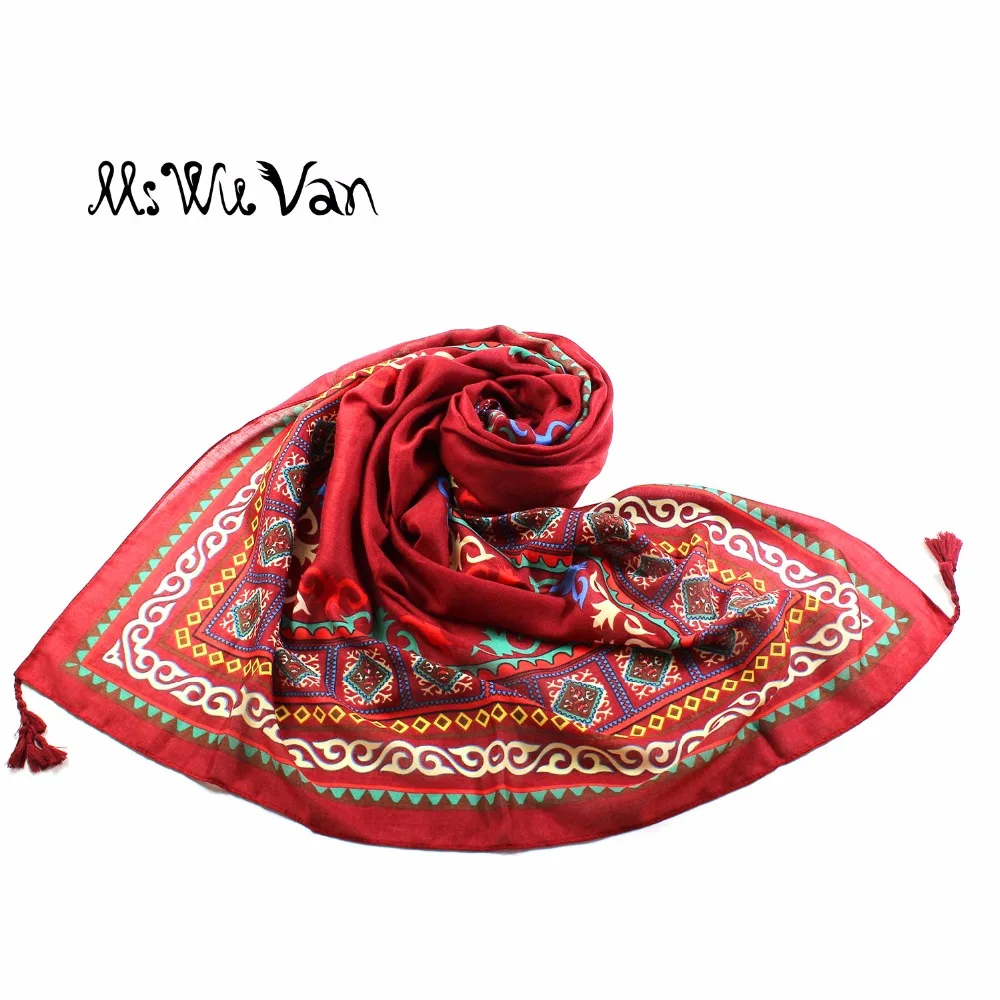 Женский геометрический шарф в богемном стиле этнический принт экзотический