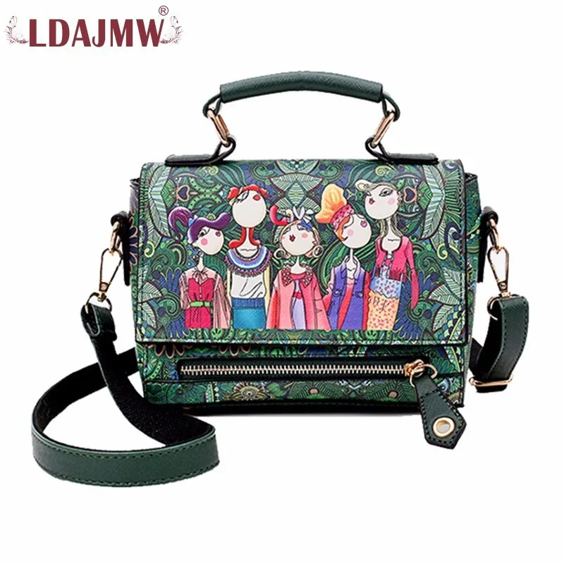 LDAJMW модная национальная Ретро картина женщина мультфильм шаблон сумка на одно