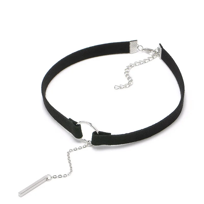 Женское бархатное ожерелье-чокер ISINYEE черно-коричневое из кожаной веревки с