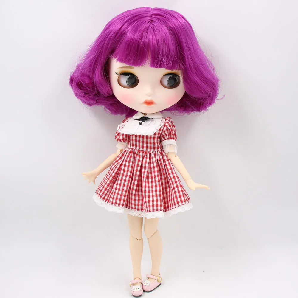 Ледяные обнаженные куклы Blyth No. BL732 фиолетовые волосы для тела 1/6 bjd, pullip, licca, jerryberry - Цвет: B doll clothes shoes