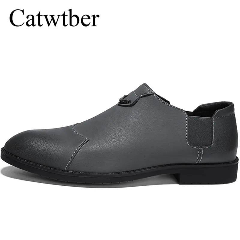 Catwtber Для мужчин нарядные туфли с острым носком слипоны модные строгие оксфорды