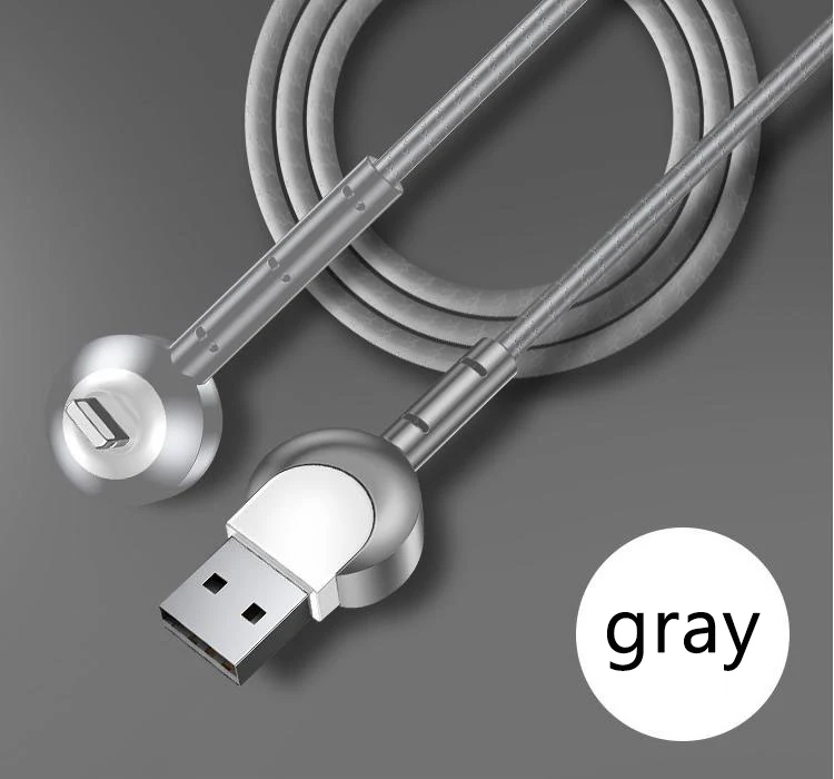 1 м usb type C 90 градусов быстрая зарядка usb c кабель Micro usb type-c кабель для передачи данных с кронштейном для samsung Xiaomi huawei - Цвет: Серый