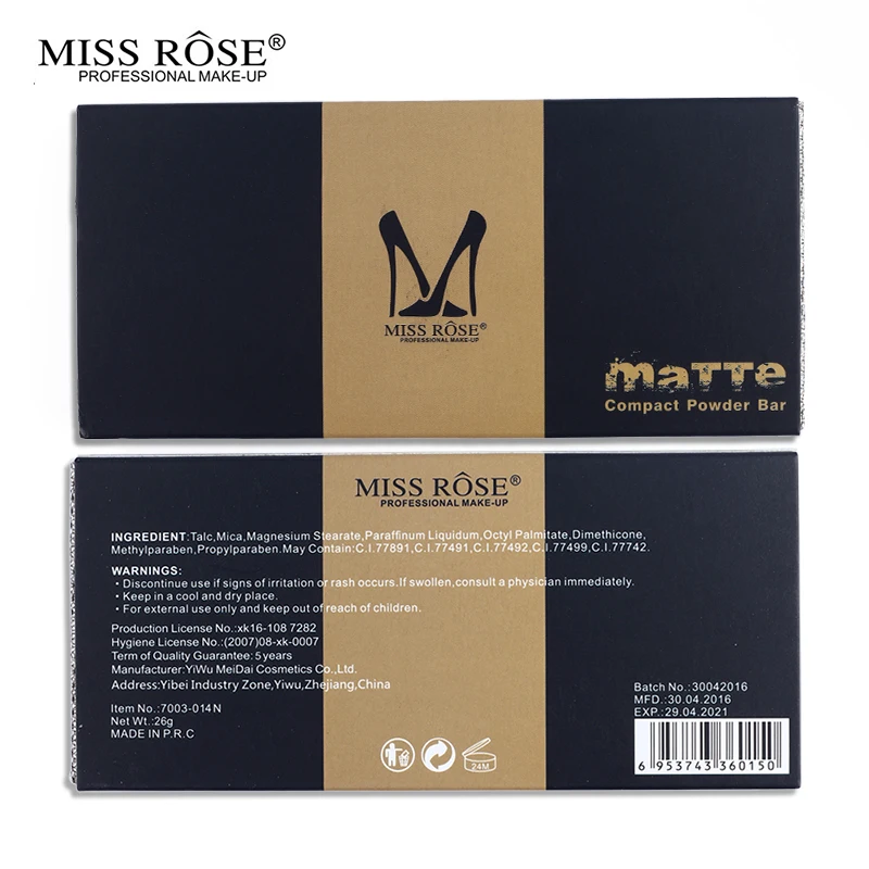 Miss Rose макияж для лица 5 цветов Матовая прессованная пудра палитра легкий