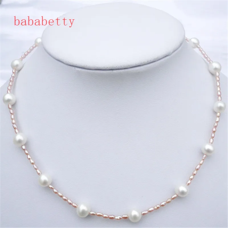 Женское Ожерелье из натурального пресноводного жемчуга разные цвета 3-10 дюймов