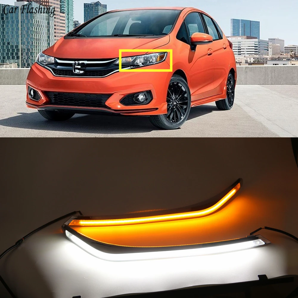 2 шт. светодиодные дневные ходовые огни светильник желтый указатель поворота