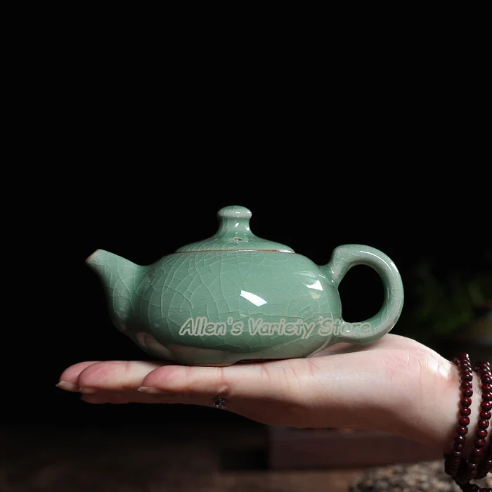 135 мл изысканный чайник с трещинами глазурь Longquan Селадон Керамический Чайник