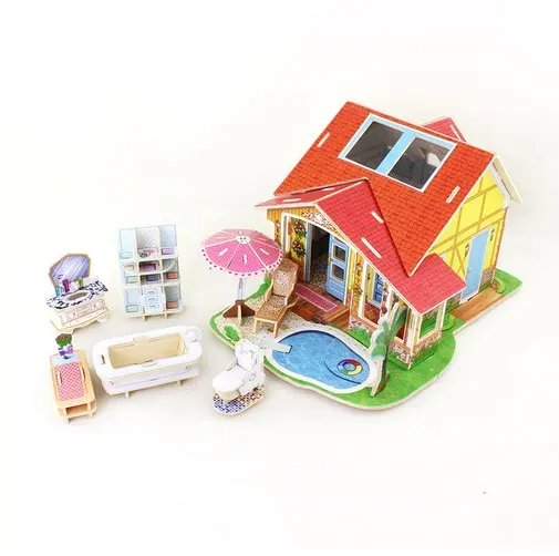 Мини-домик Robotime деревянный пазл ручной работы для ванной комнаты 3D своими руками