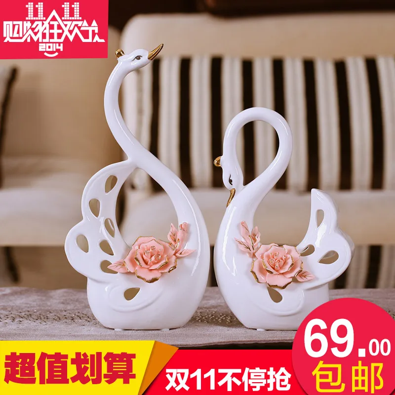 Европейский Свадебный креативный набор лебедей для пары телевизионный шкаф