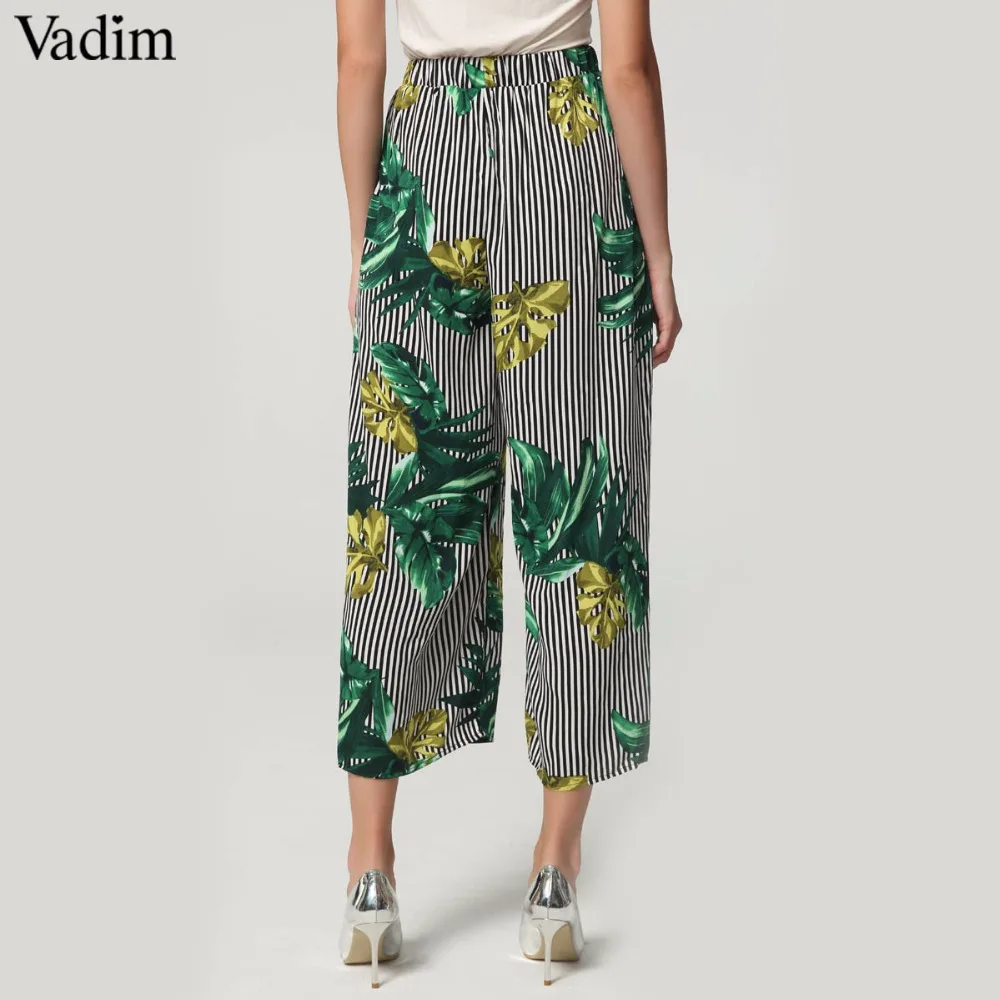 Женское элегантное платье vadim с цветочным принтом широкие брюки в полоску