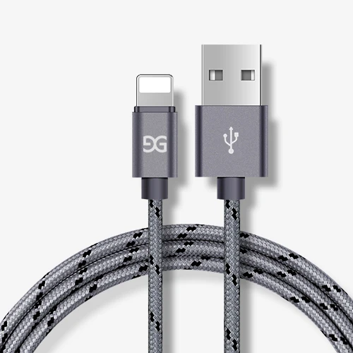 Кабель GUSGU USB Lightning для зарядки и передачи данных iPhone длина 0.3м/1м/1.5м цвет