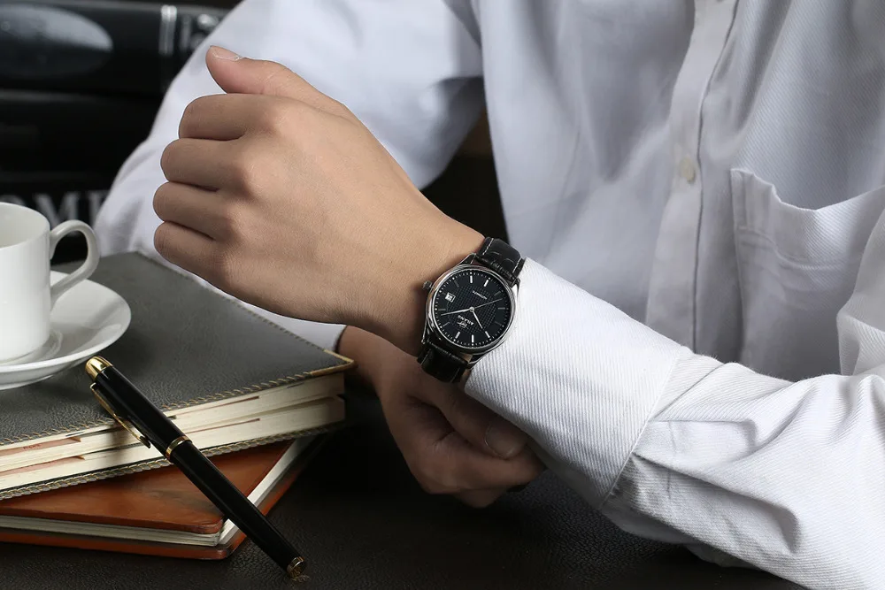 Элегантные кожаные часы AILANG для деловых людей дизайнерские водонепроницаемые