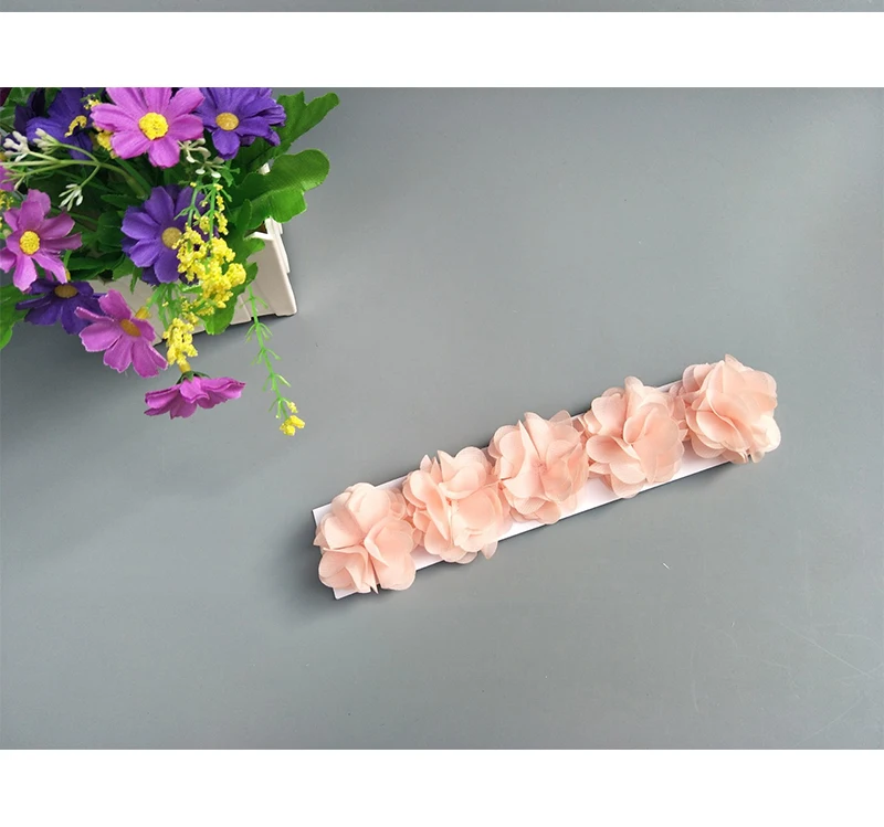 Pink multiple petals more flowers lace hair band garland handmade girl accessories princess dress up flower | Аксессуары для
