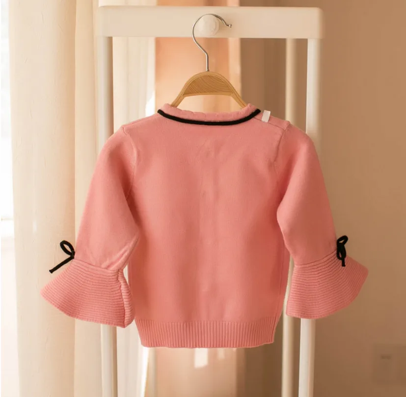Новое пальто-кардиган для маленьких девочек Детский свитер высокого качества