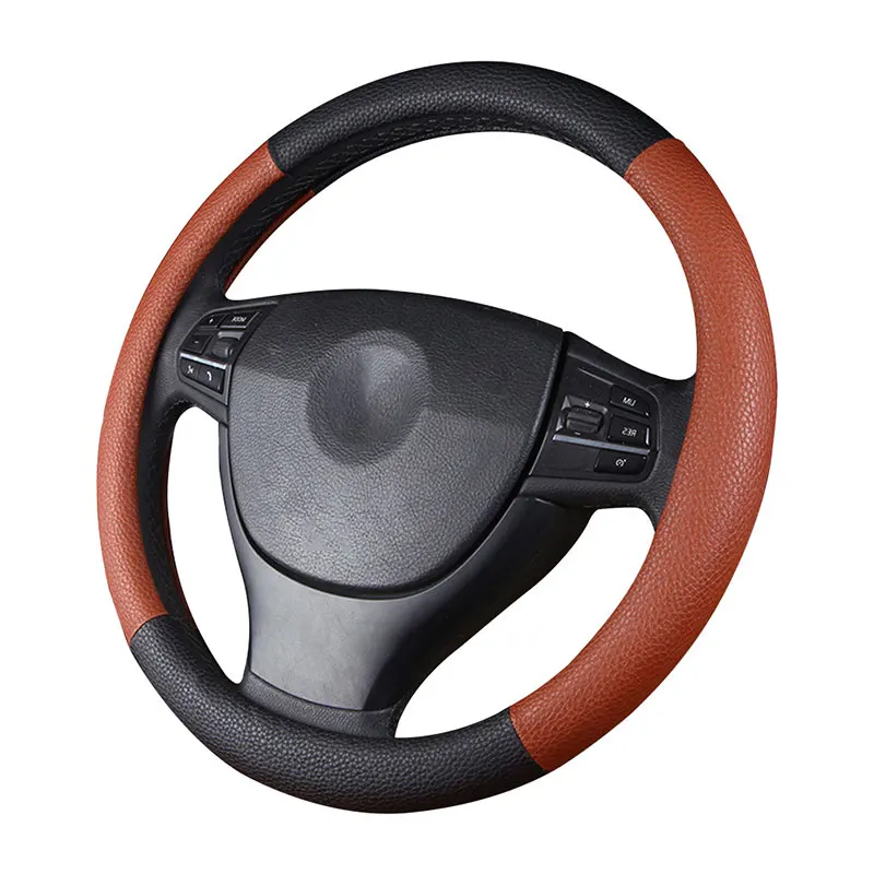 GLCC плетеный кожаный руль из натуральной кожи Мягкий Нескользящий дышащий черный