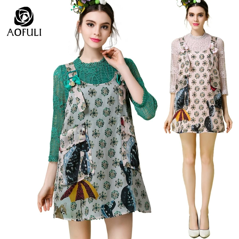Размер s/XL/5XL женское платье с цветочным принтом костюм 3/4 рукав кружевное + ремень
