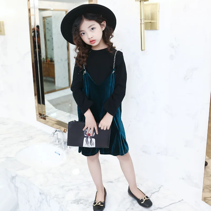 2018 Новая Осенняя Корейская версия современной Стиль бархат Слинг юбка с чистого