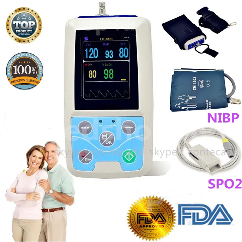 CONTEC PM50 ABPM + SPO2 монитор жизненно важных сигналов портативный пациента NIBP Частота