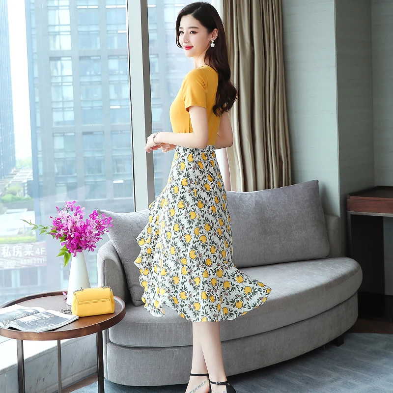 New Summer Women Long dress Popular Web Celebrity Outfit Dresses Yellow 8805 | Женская одежда