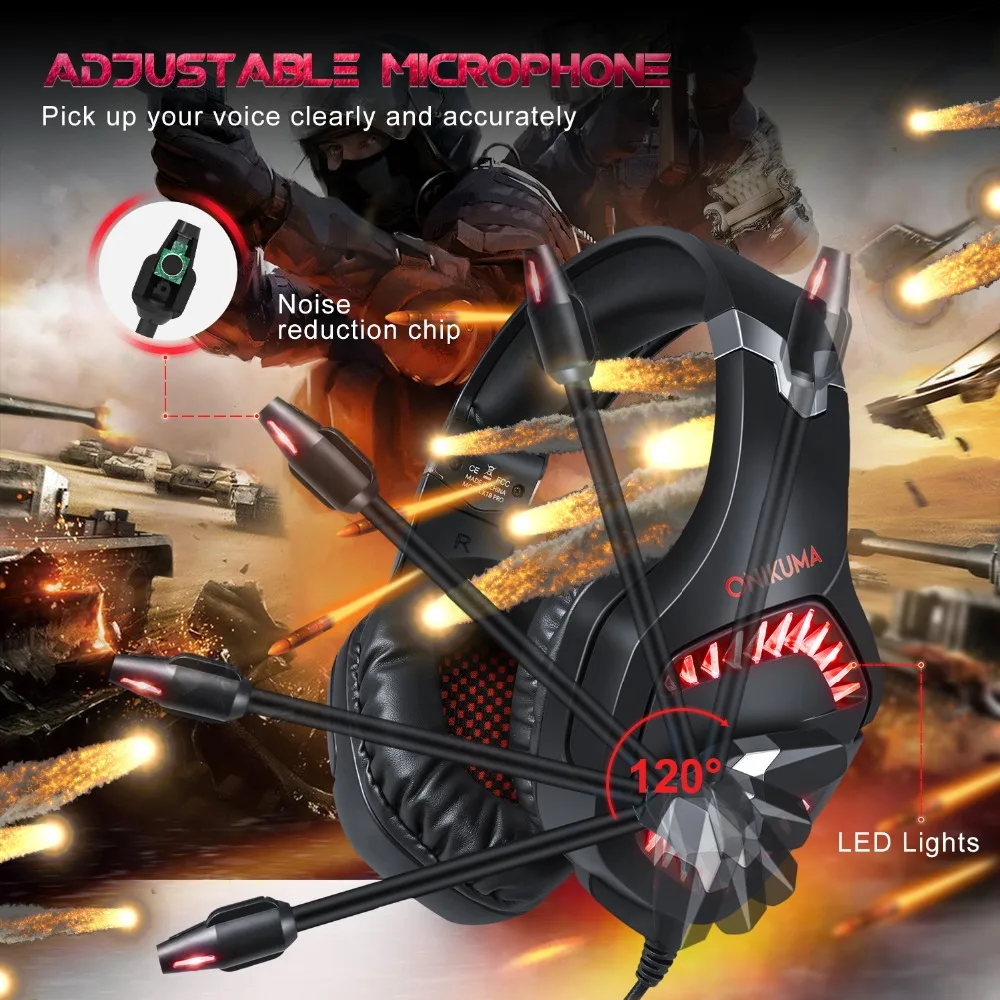 ONIKUMA K1 Pro PS4 игровая гарнитура ПК стерео наушники с гарнитурой шлем микрофоном