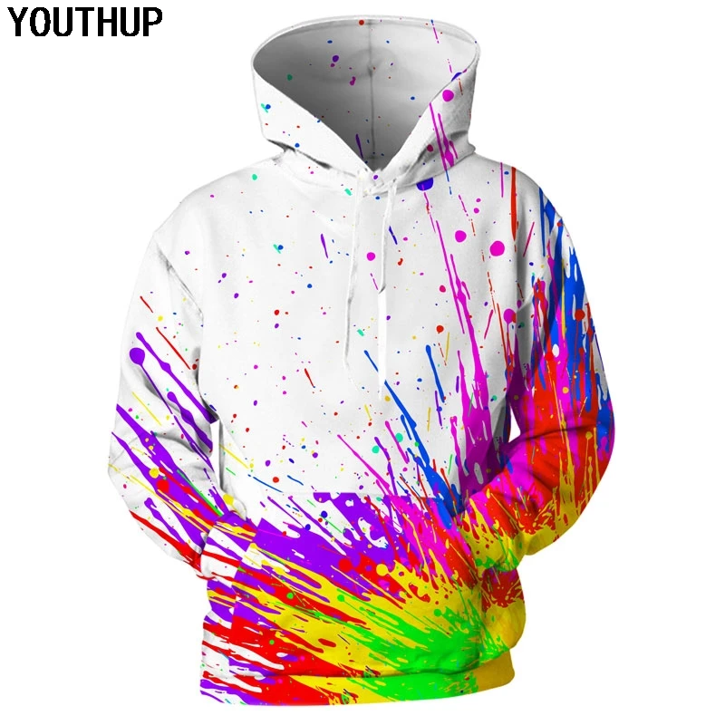 Новинка 2020 3d толстовки YOUTHUP для мужчин и женщин мужские свитшоты с капюшоном