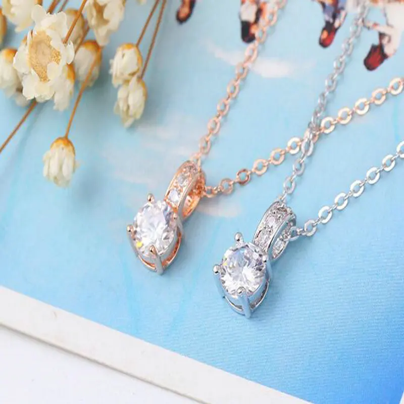 Мода Женщины Подвеска Четыре Слово Циркон ожерелье Одежда Аксессуары|f pendant|word