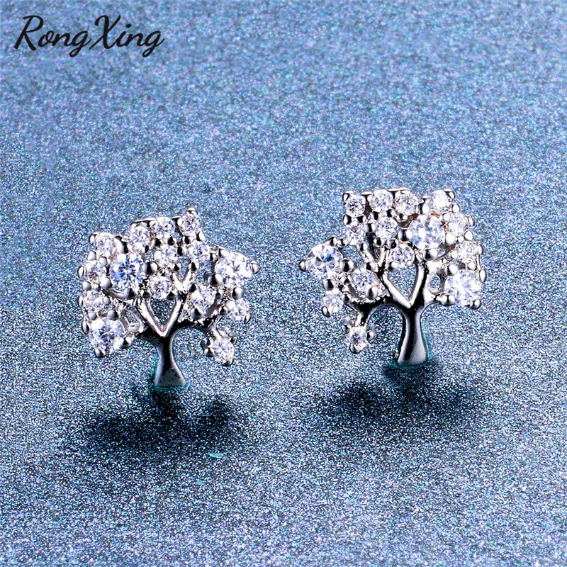 Серьги RongXing Lovely Life гвоздики дерево серебряного цвета/золотого/розового золота