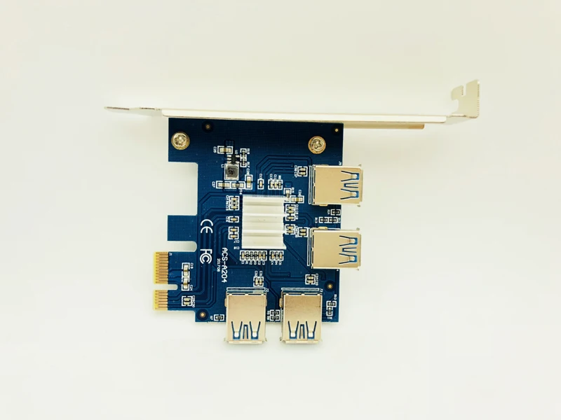 Новинка PCI-E 1 до 4 PCI Express X1 Riser Card PCIE 1X 16X USB3.0 адаптер конвертер для Antminer Bitcoin Miner Mining |