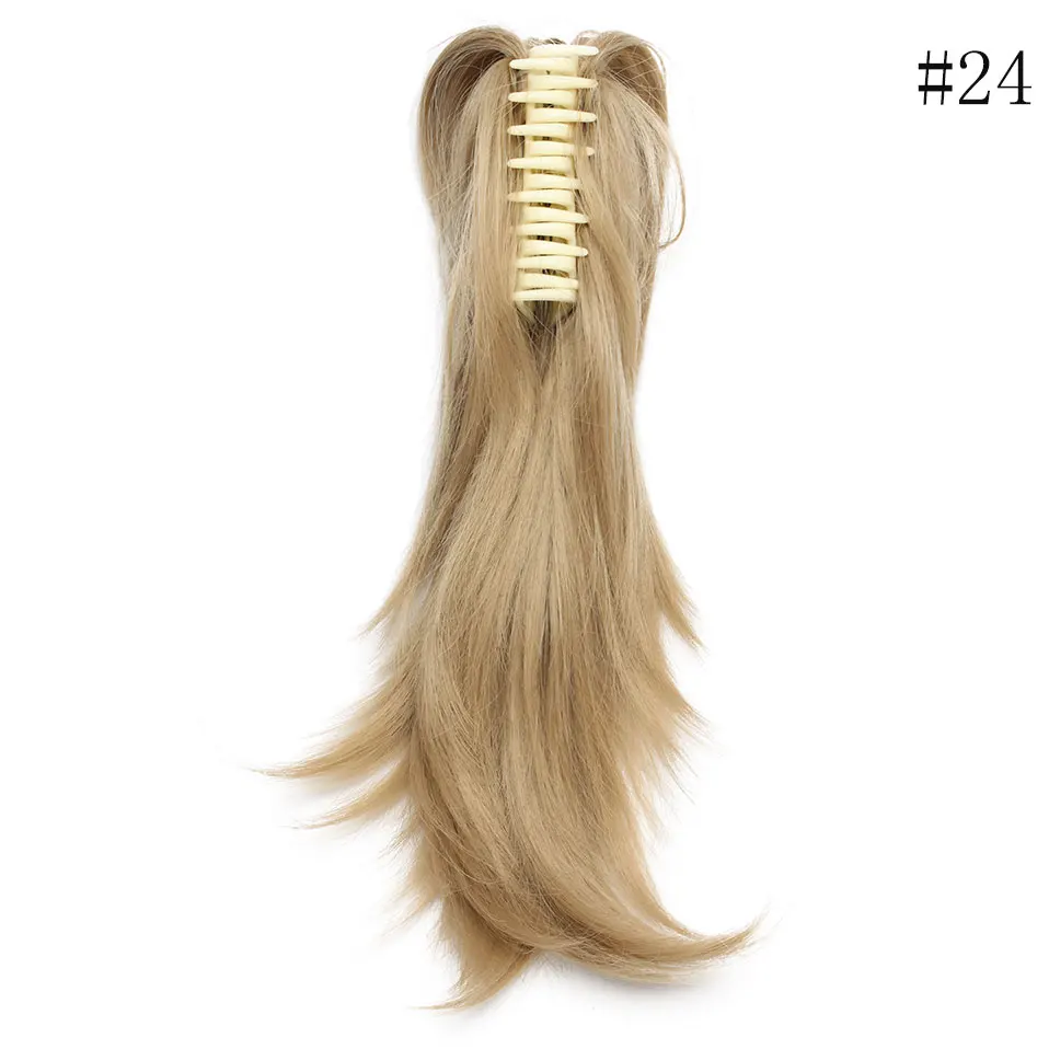 ash blonde SNOILITE, 12 дюймов, накладные волосы, коготь на конском хвосте, синтетические волосы на заколках для наращивания, шиньон, конский хвост, сгибаемый хвост, волосы для женщин - Цвет: ash blonde