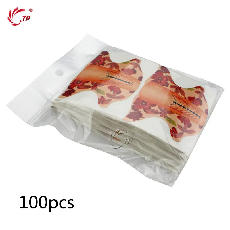 Yellow 100pcs Форма для наращивания ногтей, советы, руководство, 100 шт./лот, красная рыба, Бабочка, принадлежности, инструменты для дизайна ногтей, кончики, профессиональные формы для ногтей, УФ-гель для строительства - Цвет: Yellow 100pcs
