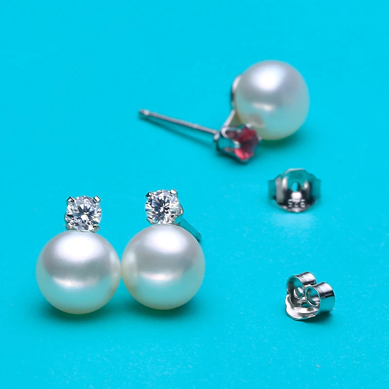 Модные розово красные циркониевые серьги с жемчугом ювелирные изделия из