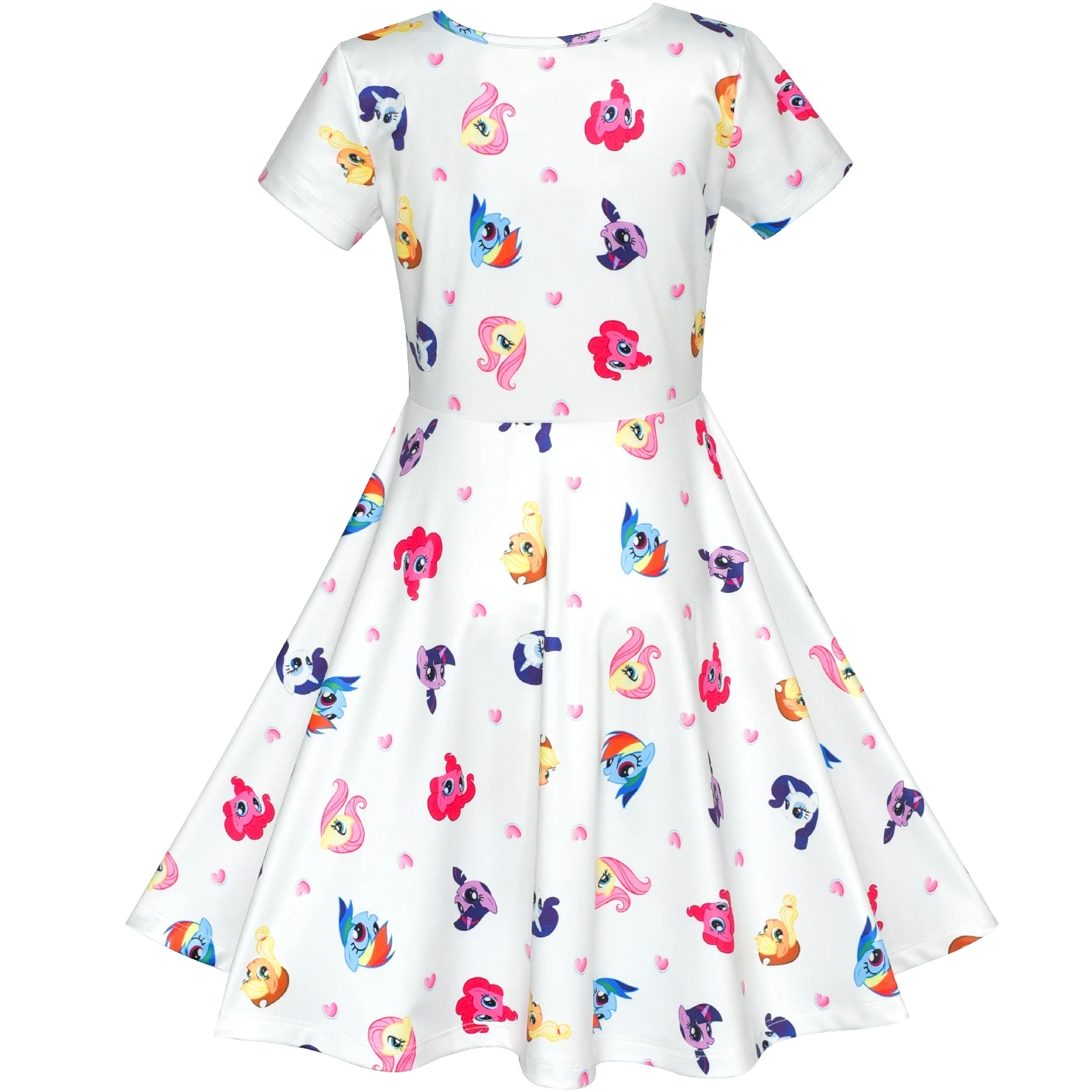 Girls Dress Cartoon Printed Colorful Short Sleeve 2020 Summer Princess Wedding Party Dresses Children Clothes Pageant | Детская одежда
