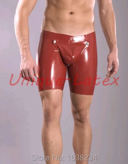 Латексные шорты Для Мужчин Латекс Sshort с гульфиком молния сзади |