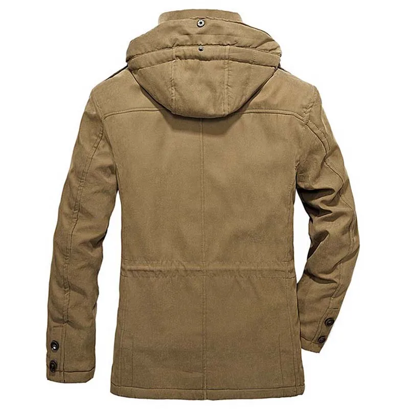 Men Autumn Winter Coat Hooded Fleece Parka Jacket Liner Detachable Casual Jacket Warm OUTWEAR Windbreaker Loose Male Clothes