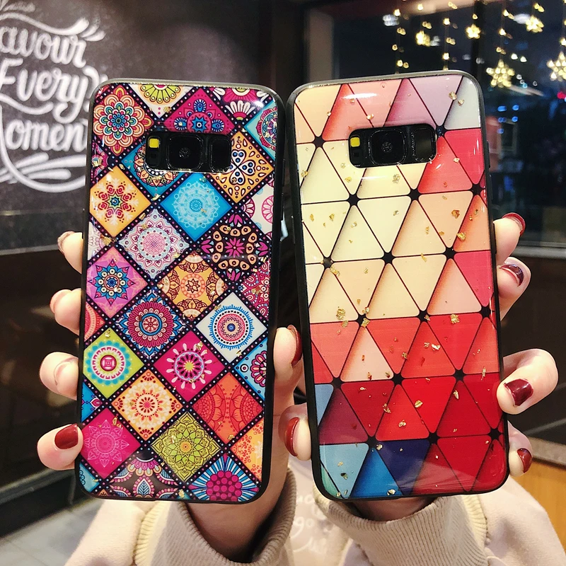 Роскошный художественный Блестящий телефонный чехол Lingge для Samsung Galaxy S10 S9 S8 Plus