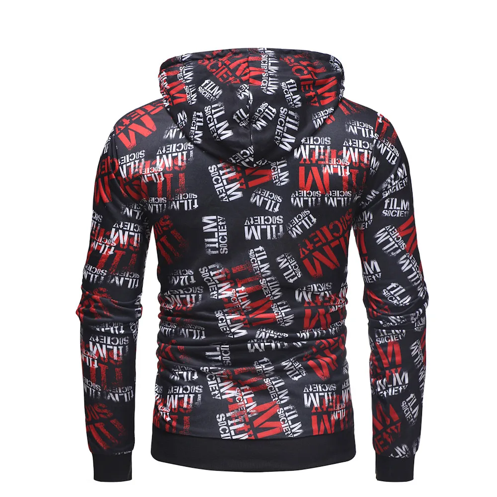 

Sweatshirt With A Hood Men Autumn Long Sleeve Printed Hoodie Hooded Sweatshirt Top Tee Outwear Blouse#NFC