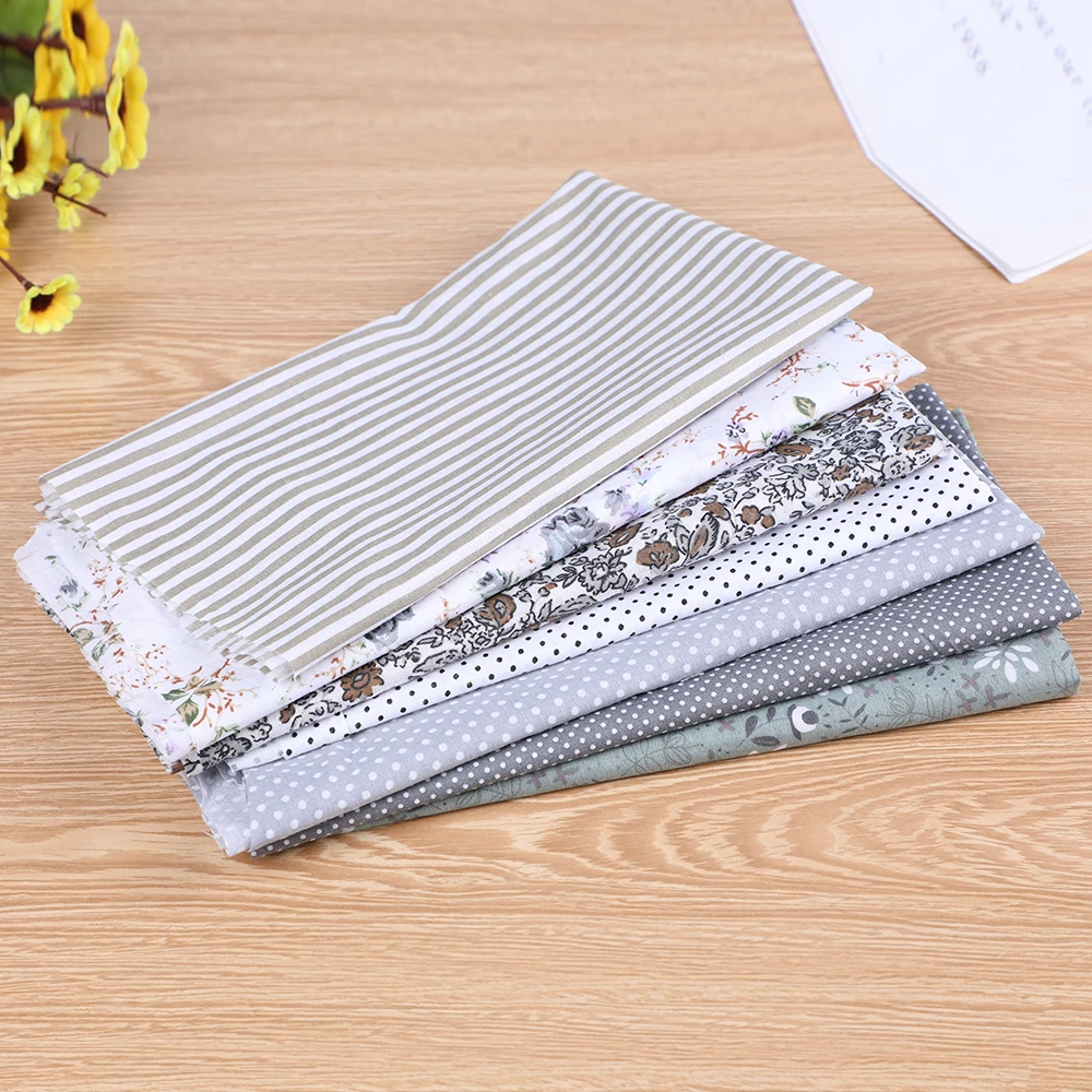 7PCs gray 50x50cm 7 шт., 50X50 см, хлопковая ткань, квадраты, набор лоскутов, предварительно вырезанное одеяло, квадраты для поделок, ручная работа, Лоскутная Ткань, сумка, рукоделие, лоскуты - Цвет: 7PCs gray 50x50cm