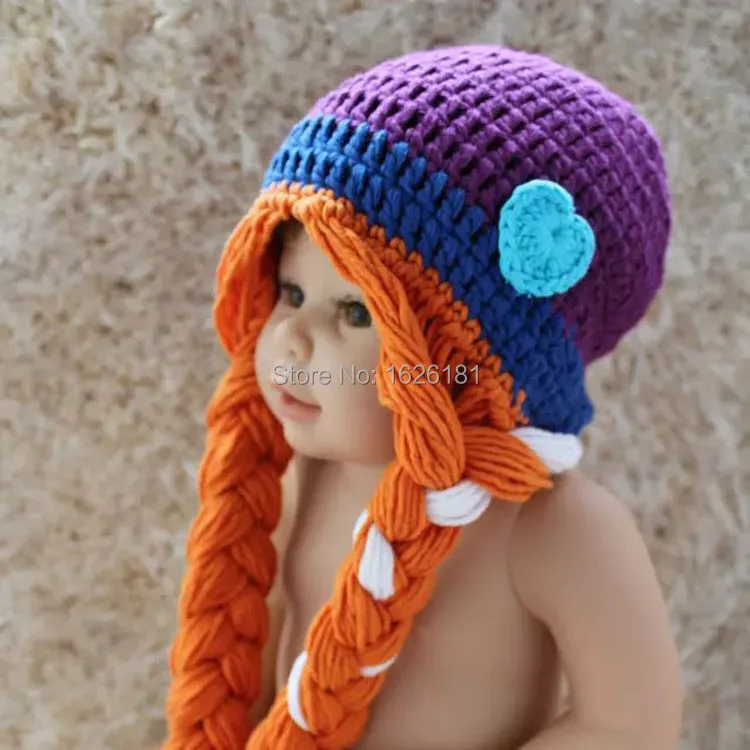 Beautiful hand-knit wool hats girl's princess hat 1-4 years old baby free shipping! | Тематическая одежда и униформа