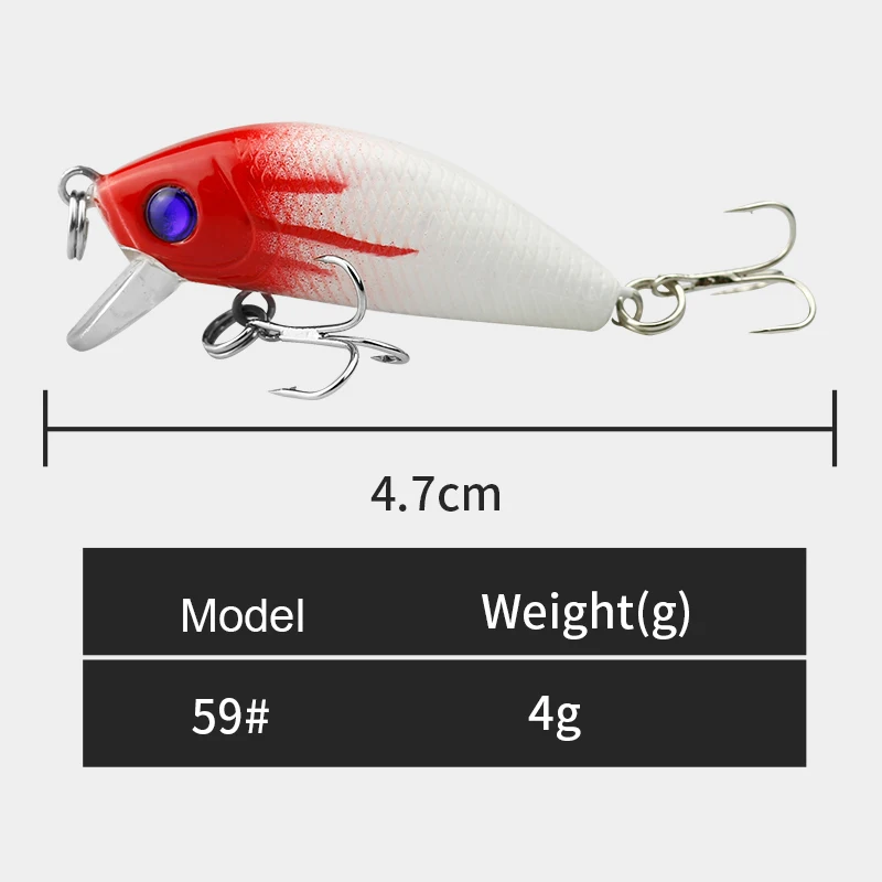 1PCS Hard Minnow Fishing Lure 5cm/3.6g Topwater Wobbler Artificial Bait For Bass Pike Crankbait Tackle Fish Leurre Pesca | Спорт и