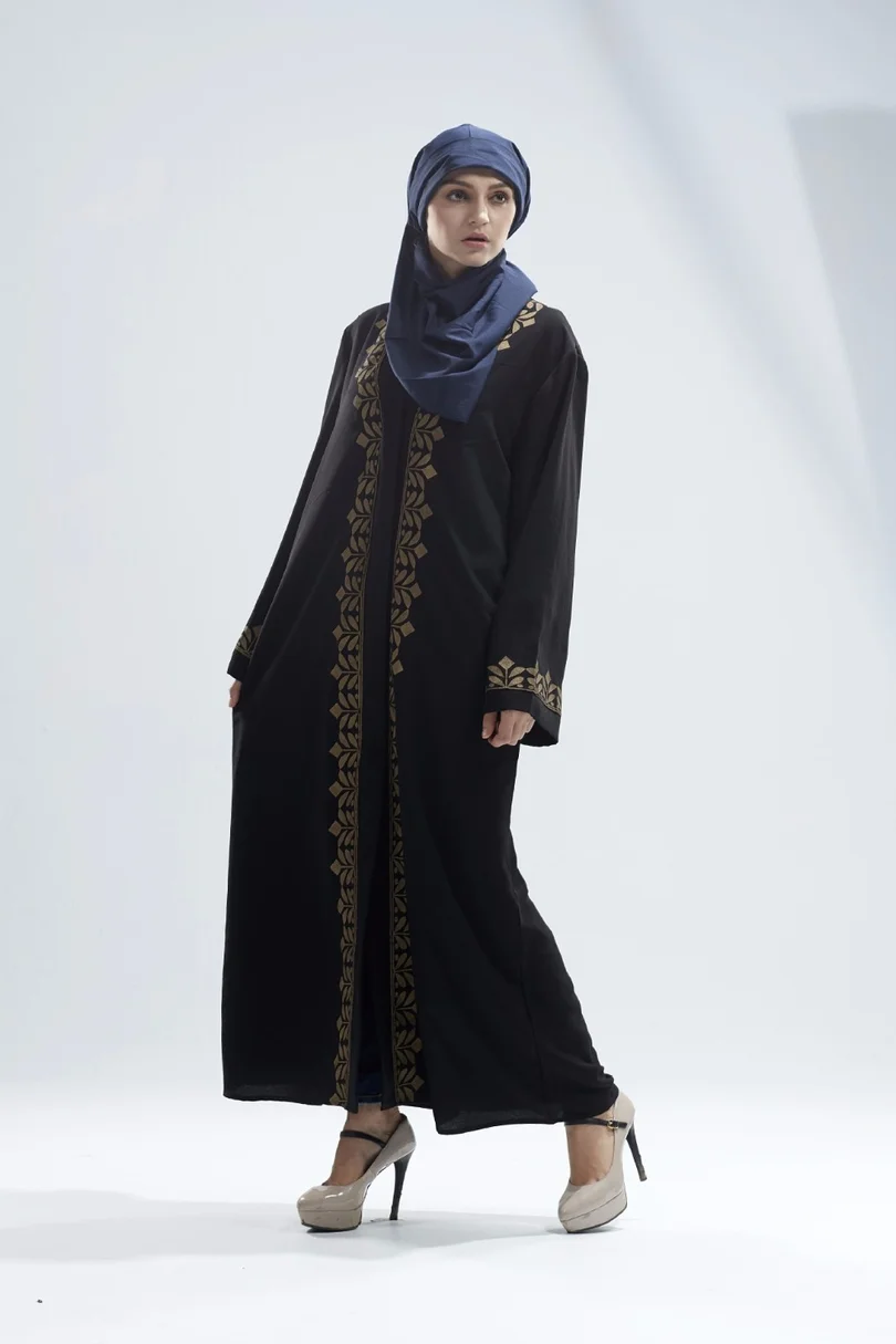 2017 модные мусульманские взрослых Повседневное бронзового цвета одежда с принтом