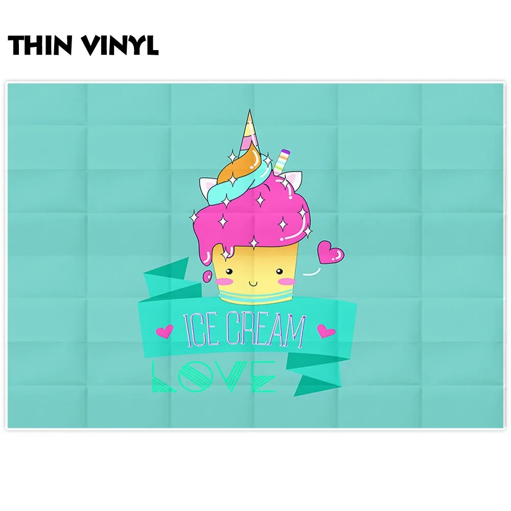 Allenjoy новый фотографический фон Единорог мороженое сердце летняя Лента Любовь