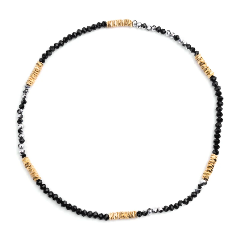 BOJIU Trendy Faceted Green Gray Crystal Beads Women Bracelet Classic Elastic Handmade Lady Multiplayer Bead Bracelet Gift BC240 - Окраска металла: 5-Black Silver Gold