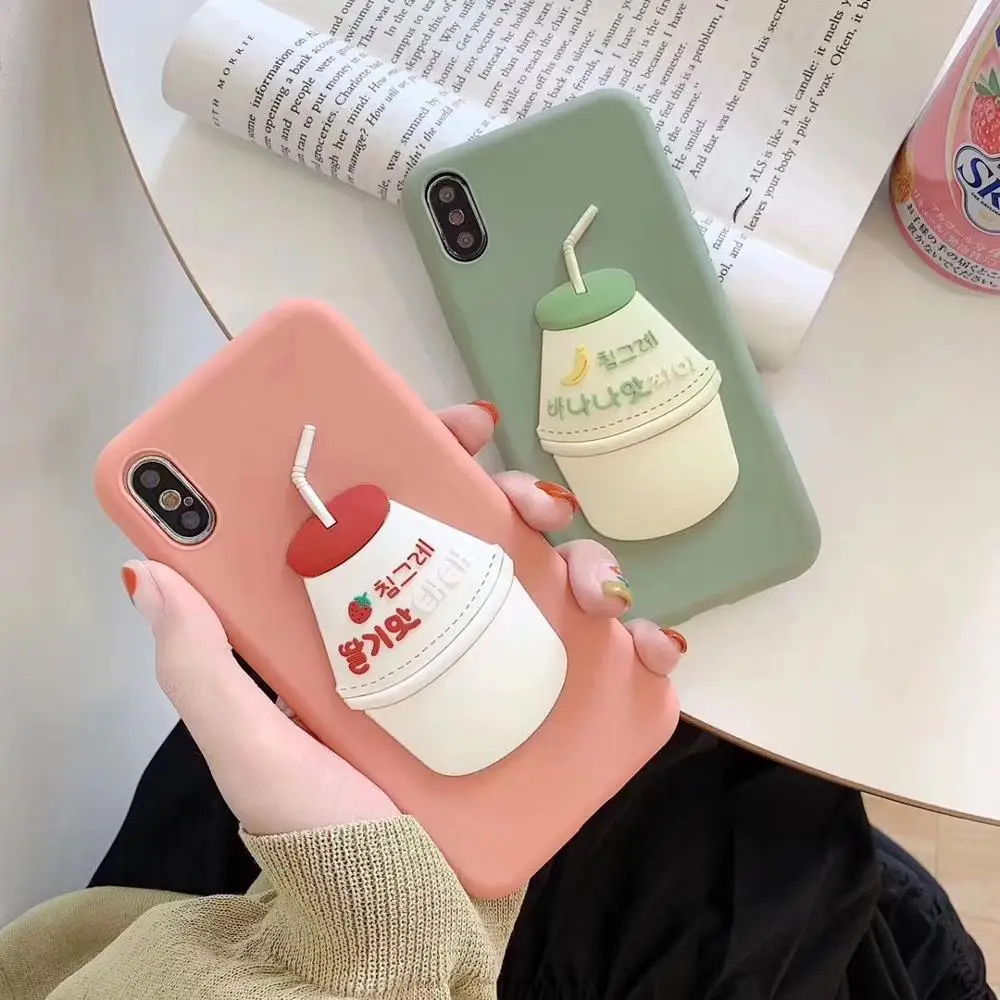 Мягкий чехол из ТПУ с 3D рисунком банана клубники для iPhone X XR XS MAX 5S 6S 7 Plus 8 Тонкий