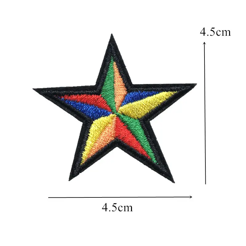 10 шт. нашивки с радужными звездами и вышивкой Значки для сумок джинсов шляп