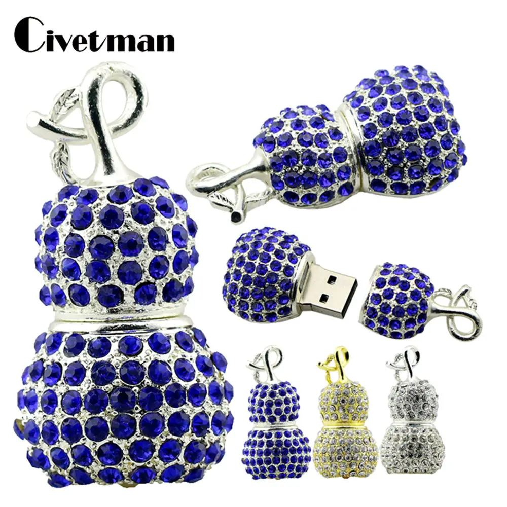 Кристалл USB флэш-накопитель ювелирные изделия ожерелье кулон в форме тыквы