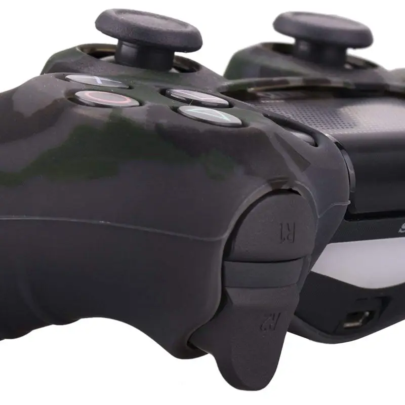 Камуфляжный Силиконовый обложка кожаный чехол для sony PS4/slim/Pro Dualshock 4 контроллер x с