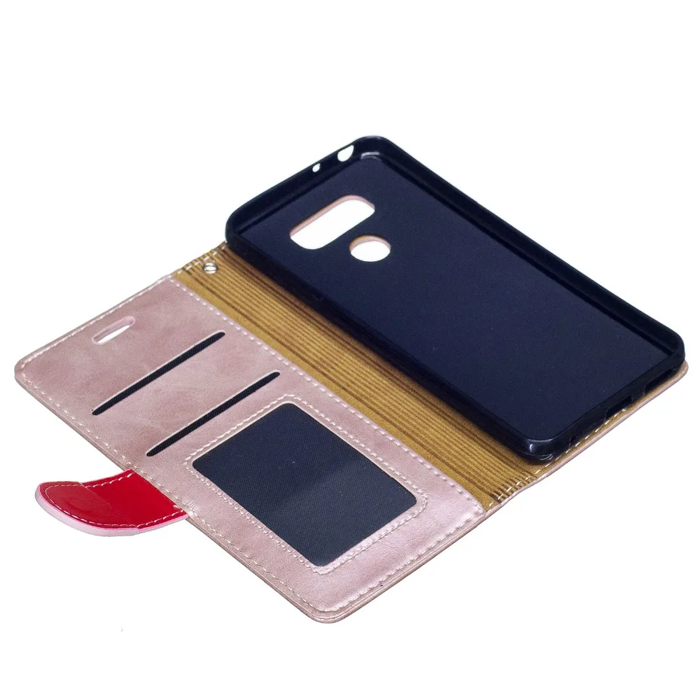 Чехол-книжка из искусственной кожи для LG G6 черный красный задняя крышка с