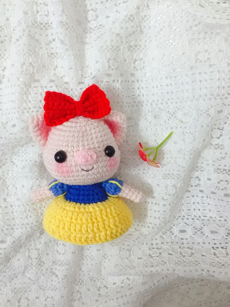 10*6 см Белоснежка одеваются свиньи крючки для вязания шерстью Amigurumi детские