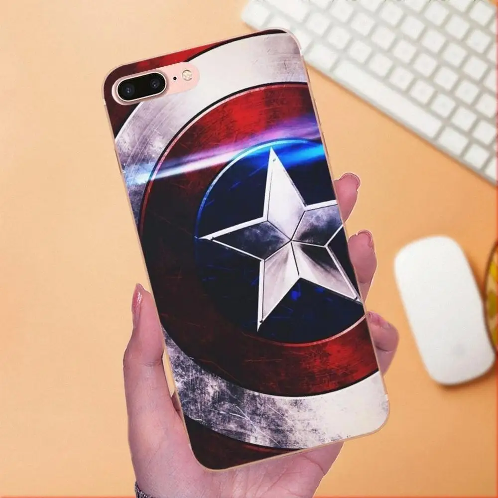 Hero Captain America Shield Pattern Brilliant For Samsung Galaxy Note 5 8 9 S3 S4 S5 S6 S7 S8 S9 S10 mini Edge Plus Lite | Мобильные