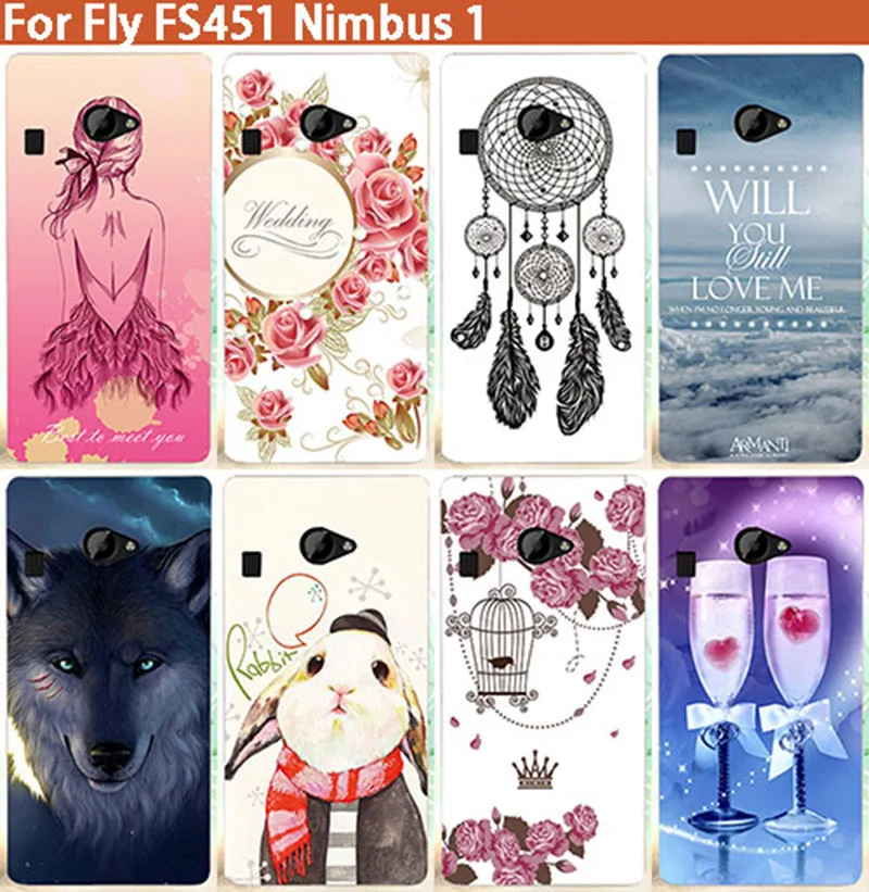 Чехлы для Fly Nimbus 1 FS451 Жесткий Чехол из поликарбоната с цветными рисунками сделай