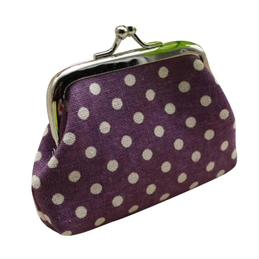 Женский кошелек для монет милый льняной на застежке в точку сумка-кошелек сумка